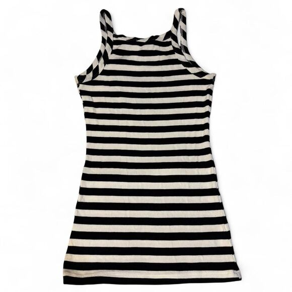 Y2k Black and White Striped Bebe Tank - Picture 2 of 5